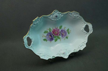 Porcelana Kaiser cudowna patera kwiaty złoto
