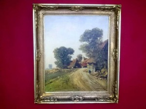 Jean Coune WIEJSKI KRAJOBRAZ Z KURAMI