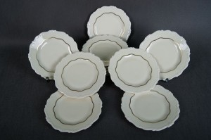 Porcelana Sorau C. & E. Carstens Kavalier talerze do przystawek 12 sztuk Unikat!