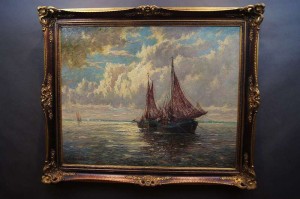 Zachód słońca olbrzymia marynistyka - Lehmann Okaz !!! 