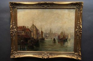 V. Jensen Przystań barwny stary obraz Polecam !!!