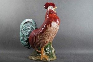 Majolika kogut bardzo duża dekoracyjna figura