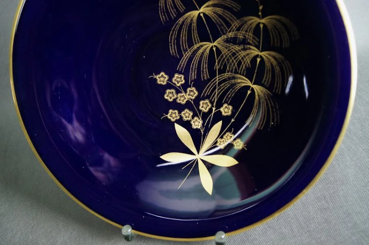 Porcelana Lindner kobalt złocenia piękna patera Polecam !!!