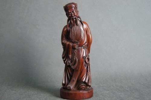 Rzeźba w drewnie Chińczyk sygnowana Polecam !!!