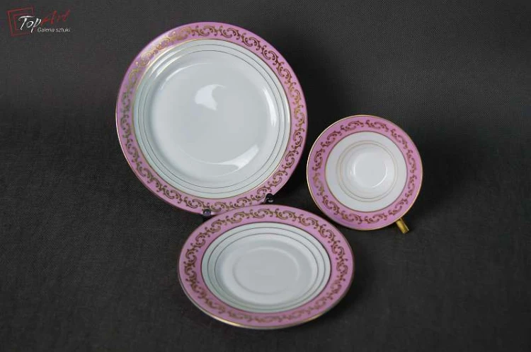 Bawaria Duracor Art DECO śniadaniowe trio