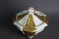 Porcelana AL-KA gustowna bomboniera ecru złoto Polecam !