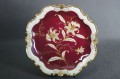 Porcelana Reichenbach burgundowa piękna duża złocona patera