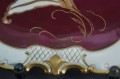 Porcelana Reichenbach burgundowa piękna duża złocona patera