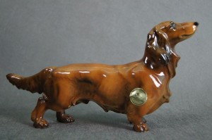 Porcelana Hutschernreuther  Jamnik długowłosy figura psa Unikat !!!