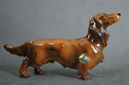 Porcelana Hutschernreuther Jamnik długowłosy figura psa Unikat !!!