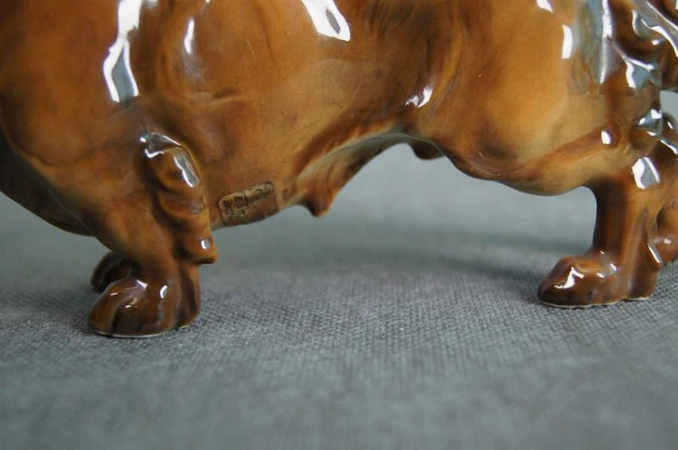 Porcelana Hutschernreuther Jamnik długowłosy figura psa Unikat !!!