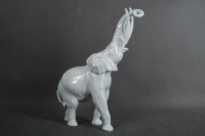 Porcelana Heubach Unikatowa duża figura słonia