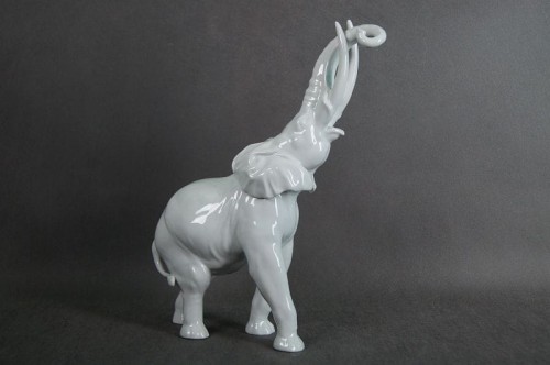 Porcelana Heubach Unikatowa duża figura słonia
