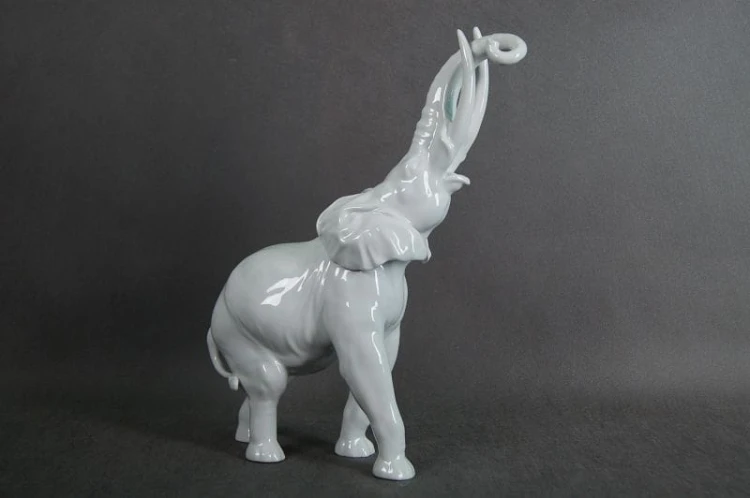 Porcelana Heubach Unikatowa duża figura słonia