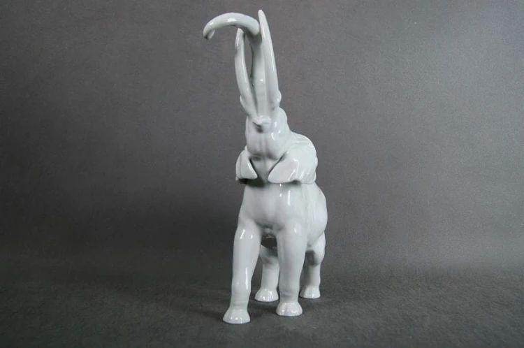 Porcelana Heubach Unikatowa duża figura słonia