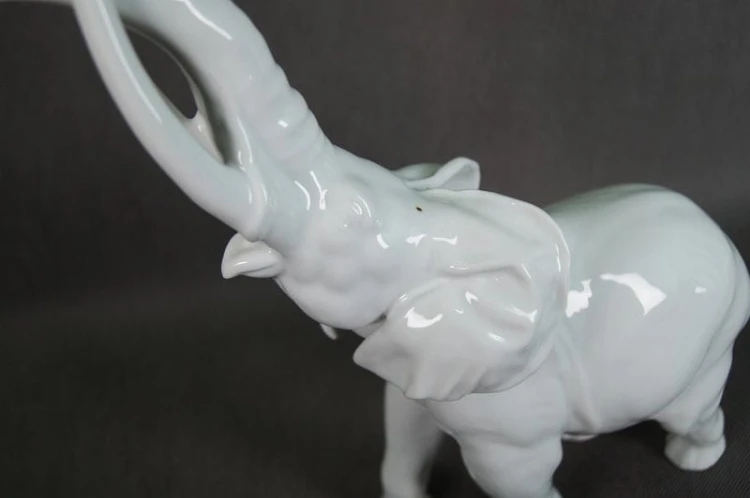 Porcelana Heubach Unikatowa duża figura słonia