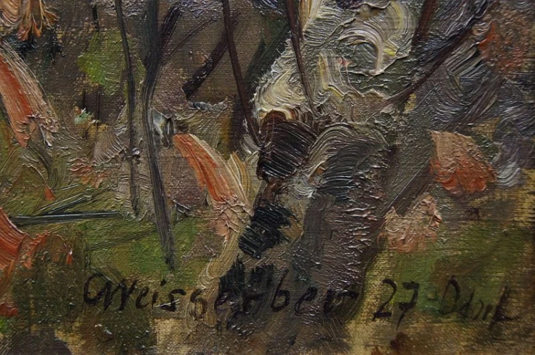 Stary obraz Carl Weisgerber - Studium ptaków Słonki