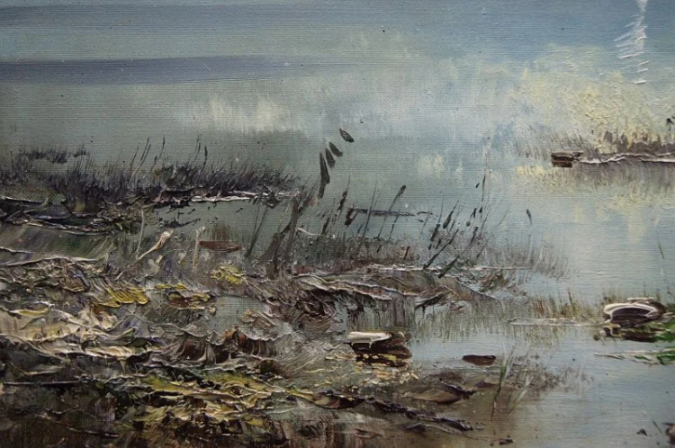 Obraz olejny Jean - Edeler Krajobraz z nad jeziora