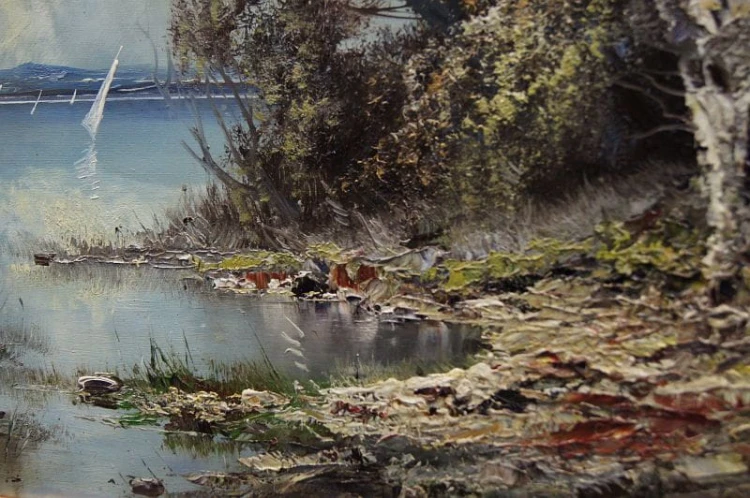 Obraz olejny Jean - Edeler Krajobraz z nad jeziora