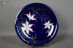 Heinrich cudowna patera kobalt kwiaty