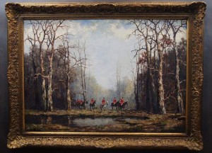 Pogoń za lisem malarstwo niemieckie Karl Mohr - Unikat !!!