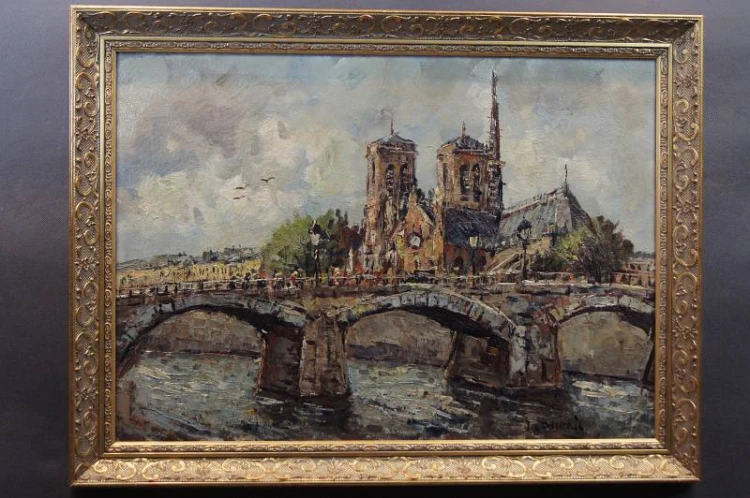 Paryż Katedra Notre-Dame obraz olejny Jan Cormais