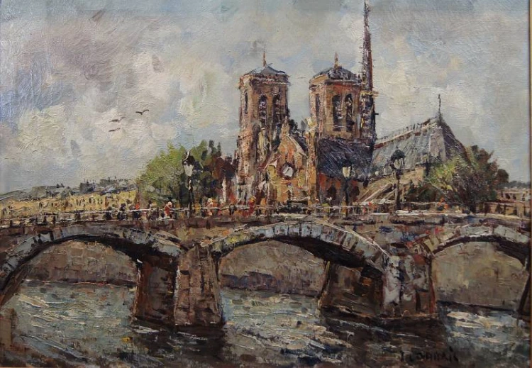 Paryż Katedra Notre-Dame obraz olejny Jan Cormais