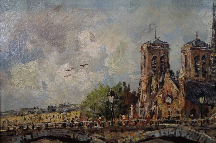 Paryż Katedra Notre-Dame obraz olejny Jan Cormais