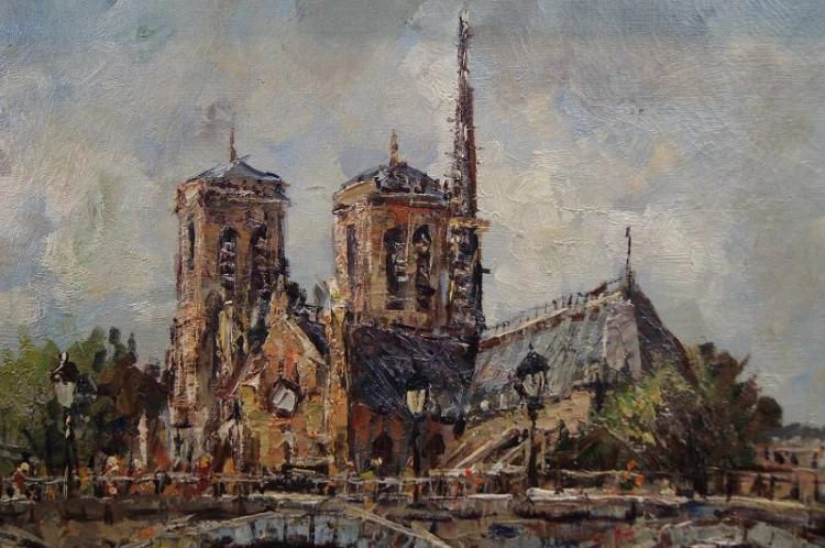 Paryż Katedra Notre-Dame obraz olejny Jan Cormais