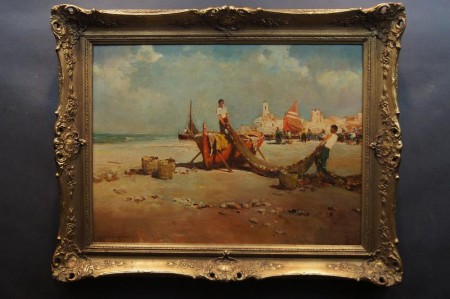 Rybacy nad włoskim wybrzeżem-Punta di Milazzo- Hermann Schmidtmann