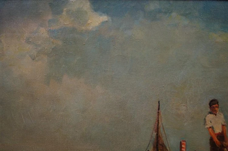 Rybacy nad włoskim wybrzeżem-Punta di Milazzo- Hermann Schmidtmann