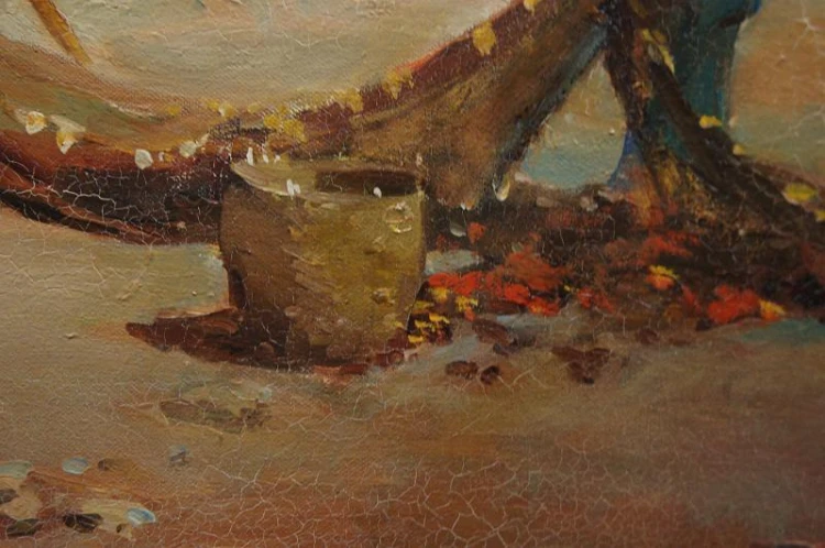 Rybacy nad włoskim wybrzeżem-Punta di Milazzo - Hermann Schmidtmann