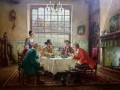 Obraz olejny despoty przy stole Jörg Sommer ur.1881r