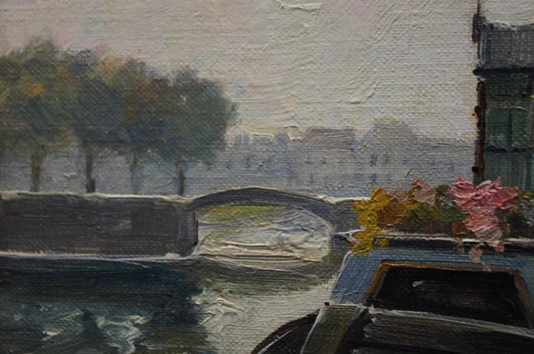 Amsterdam Targ kwiatowy barwny obraz A. Hornemann