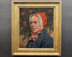 Obraz olejny portret serbskiej dziewczyny 1921r. William Krause