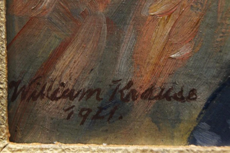 Obraz olejny portret serbskiej dziewczyny 1921r. William Krause