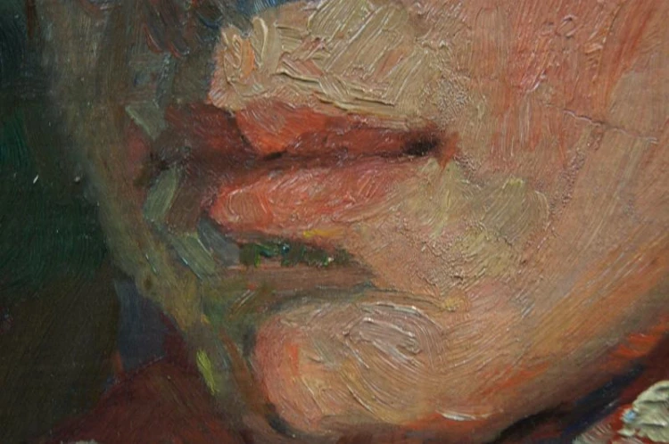 Obraz olejny portret serbskiej dziewczyny 1921r. William Krause