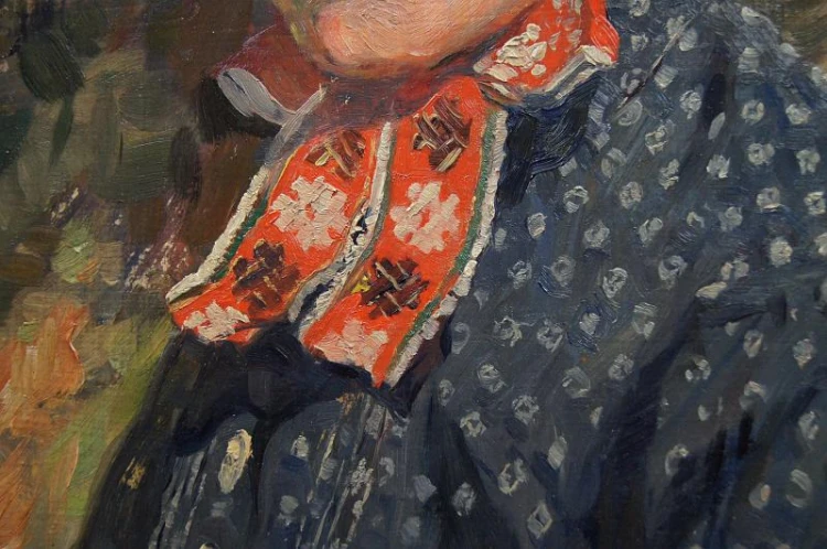 Obraz olejny portret serbskiej dziewczyny 1921r. William Krause