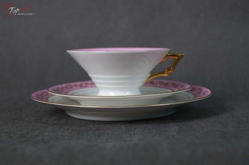 Bawaria Duracor Art DECO śniadaniowe trio