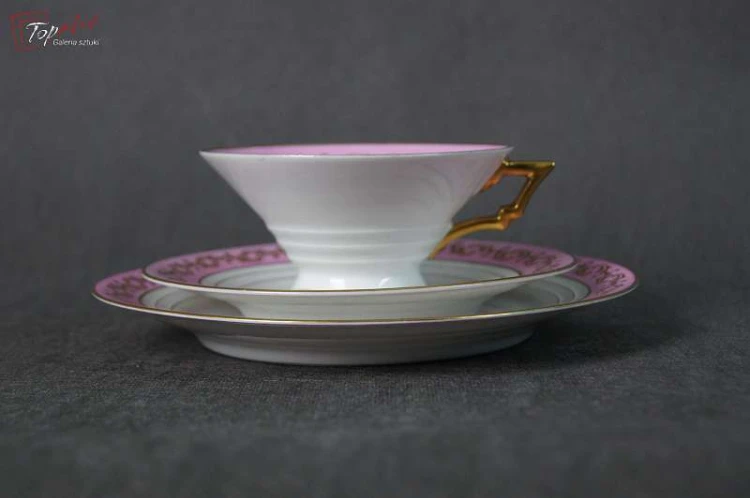 Bawaria Duracor Art DECO śniadaniowe trio