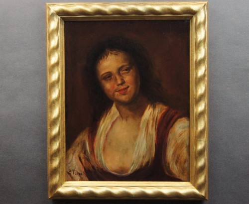Portret olejny dziewczyny w typie barokowym P. Turpe