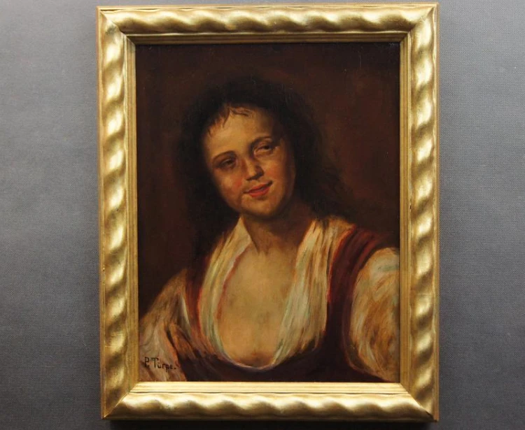 Portret olejny dziewczyny w typie barokowym P. Turpe