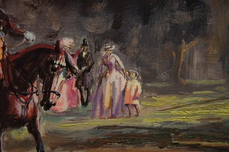 Dworska sielanka obraz olejny w stylu rokoko Herbert Isenberg