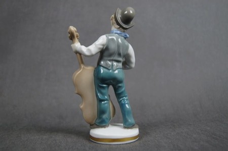 Porcelana Gräfenthal kontrabasista z kapeli
