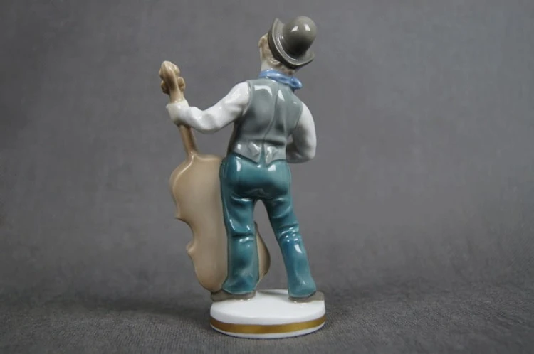 Porcelana Gräfenthal kontrabasista z kapeli