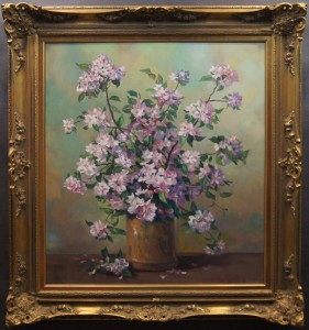 Helmuth Andreas Volkwein Kwiat Rhododendronu wybitny obraz olejny