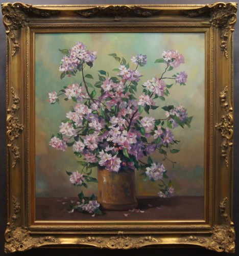 Helmuth Andreas Volkwein Kwiat Rhododendronu wybitny obraz olejny