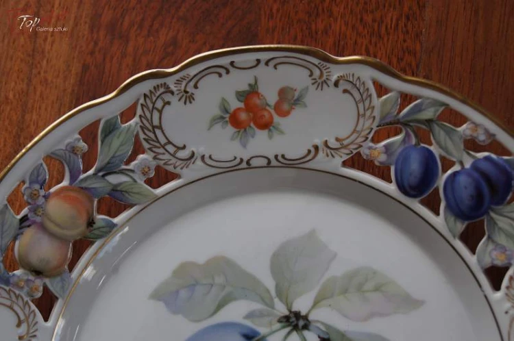 Schumann porcelana patera deserowa z owocami 2