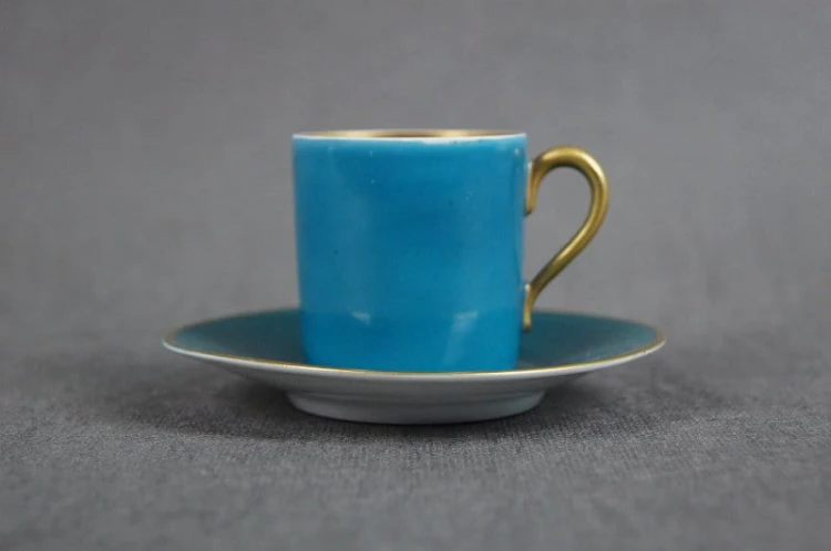 Rosenthal zielono złota porcelanowa filiżanka do mokki