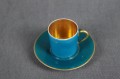 Rosenthal zielono złota porcelanowa filiżanka do mokki
